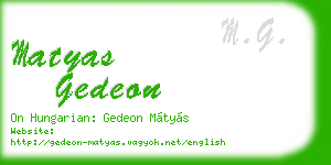 matyas gedeon business card
