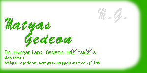 matyas gedeon business card